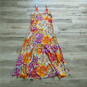 1.STATE Floral Maxi Dress in Orange and Purple